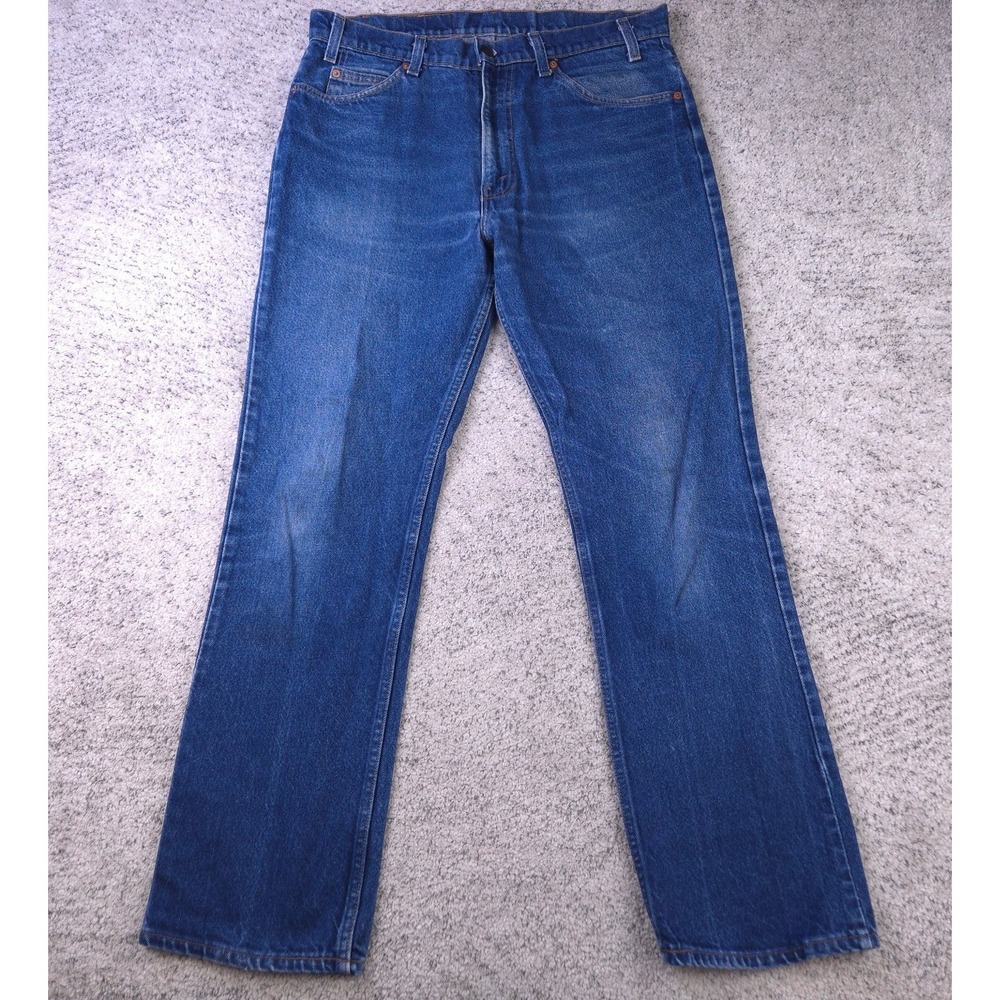 Vintage Levis Orange Tab‎ Jeans Mens 36x32 35x31 Blue 70s Faded 509 Straight Leg